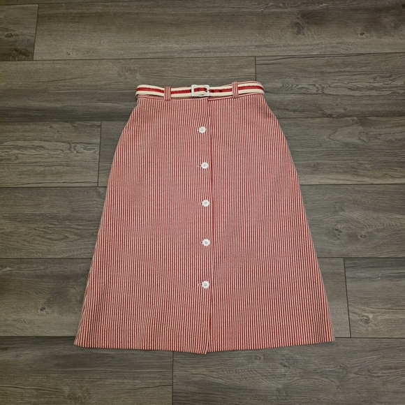 Graff CaliforniaWear Dresses & Skirts - Vtg Skirt Unique Rare 60-70s Graff Californiawear Striped Midi Skirt with Belt
